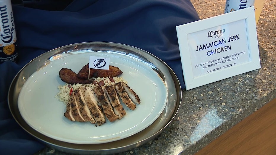 Jamaican Jerk Chicken is also on the menu.