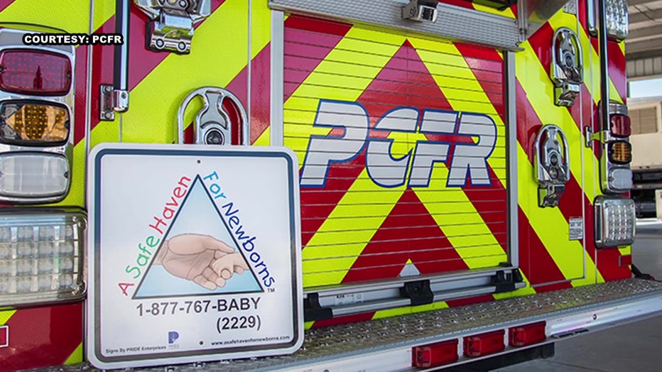 Firefighter placed stickers on all their vehicles. Courtesy: PCFR 