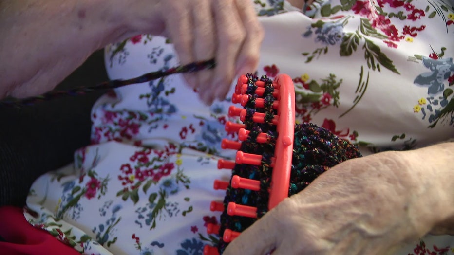 Lawson started knitting with a friend and continued to knit after her friend passed away.