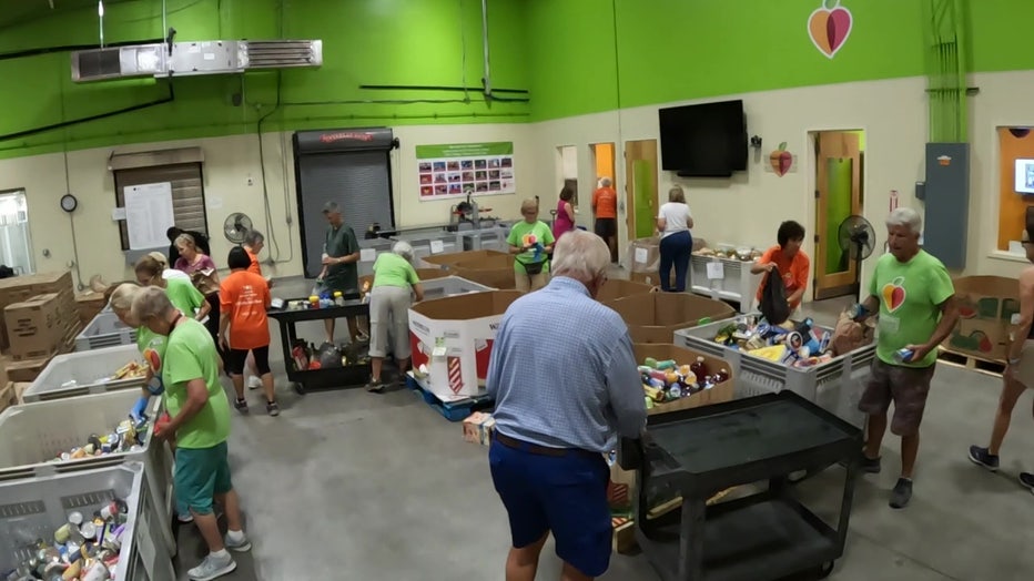 People in need of assistance can get food from the food bank.