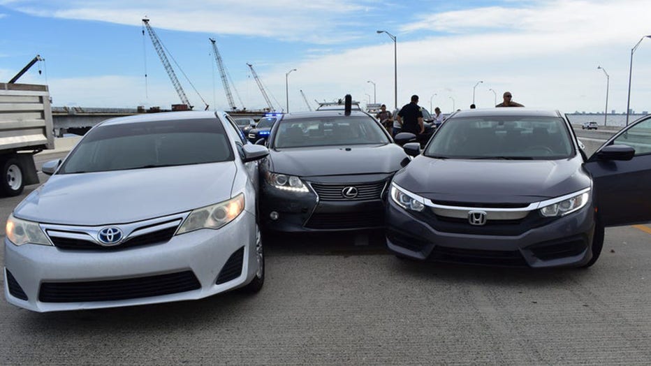 The incident happened on the Howard Frankland Bridge.