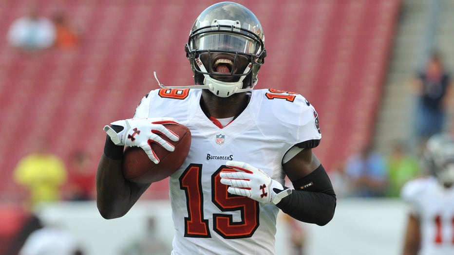 TAMPA, FL - AUGUST 29: Wide receiver Mike Williams #19 of the Tampa Bay Buccaneers warms up for play against the Washington Redskins August 29, 2013 at Raymond James Stadium in Tampa, Florida. (Photo by Al Messerschmidt/Getty Images)