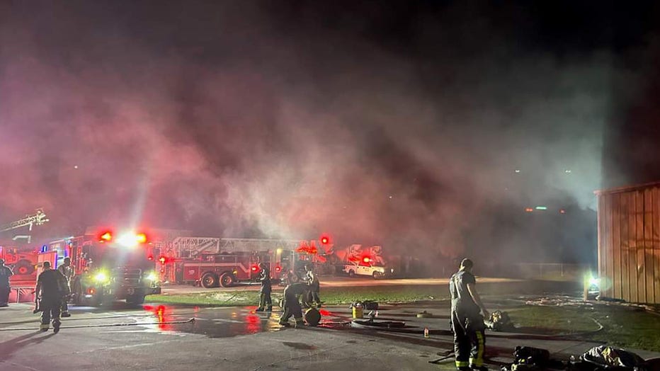 Fire crews arrived on the scene to extinguish the fire.