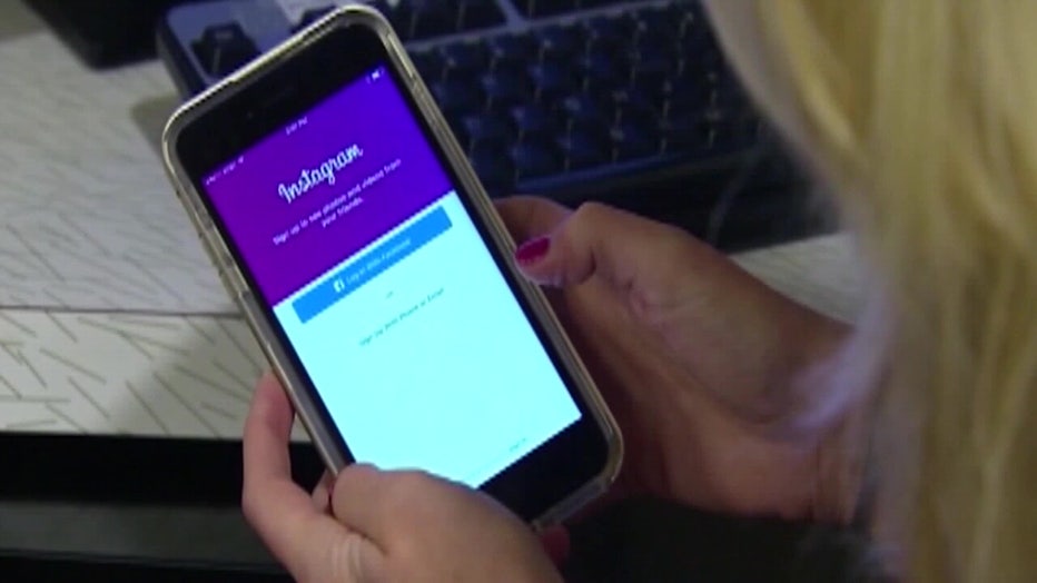 File: Cellphone with Instagram app open.