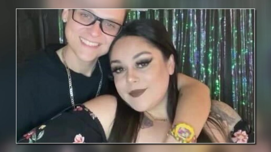 Pictured: Maria Ortega's daughter, Natalia and Natalia's partner, Ashley,