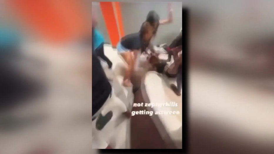 Cell phone image from a fight at at a Pasco County school.