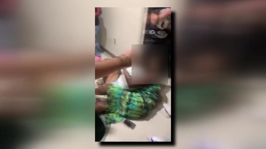 Cell phone image from a fight at at a Pasco County school.