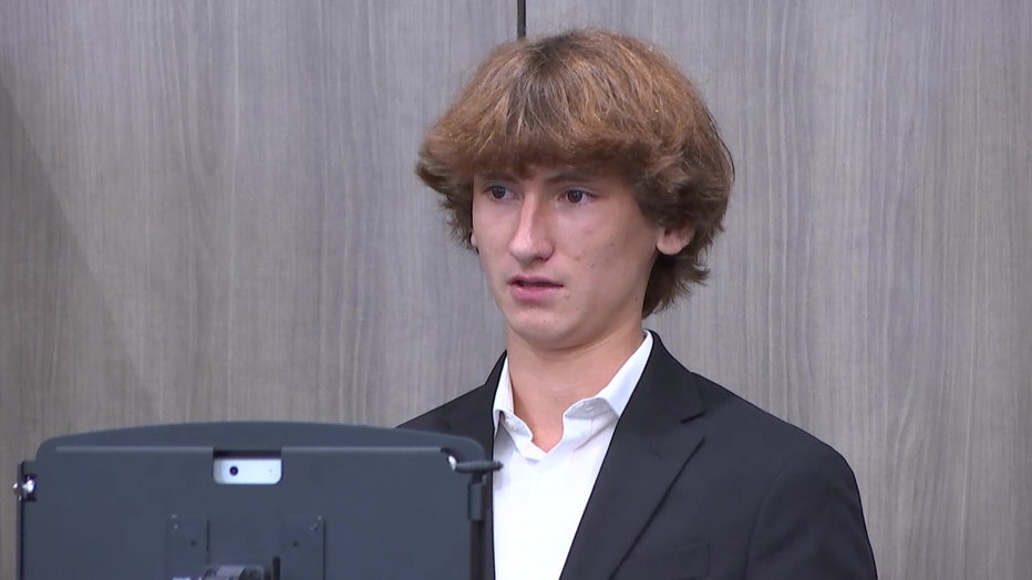 Maya's brother Kyle Kowalski testifies in court. 