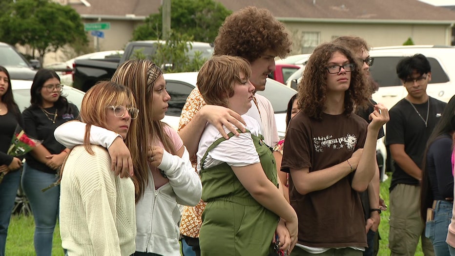 Nearly 100 people gathered for a vigil to honor Jakub Lopez. 