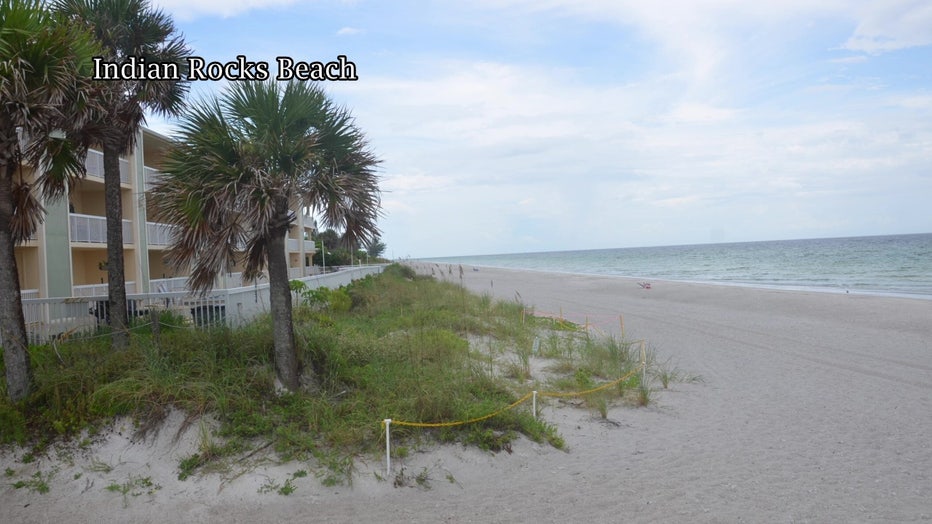 Researchers took before and after pictures to study erosion. This was Indian Rocks Beach before Hurricane Idalia.