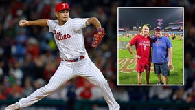 Sarasota County dad goes viral during son's MLB debut with Philadelphia Phillies