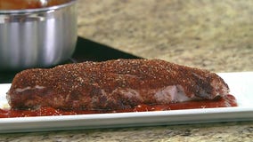 Dr. BBQ one-hour supper: Coffee-rubbed pork tenderloin with peach barbecue drizzle