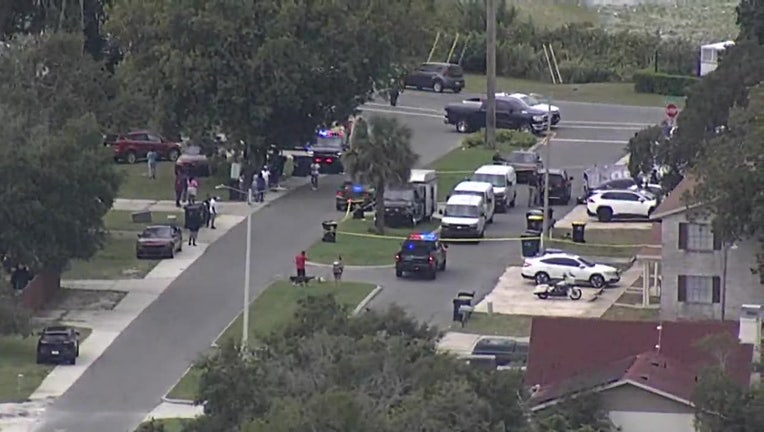 Aerial view of a shooting scene in Auburndale from SkyFOX.