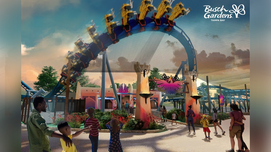 'Phoenix Rising' is set to open in the spring of 2024 at Busch Gardens. Image is courtesy of Busch Gardens.