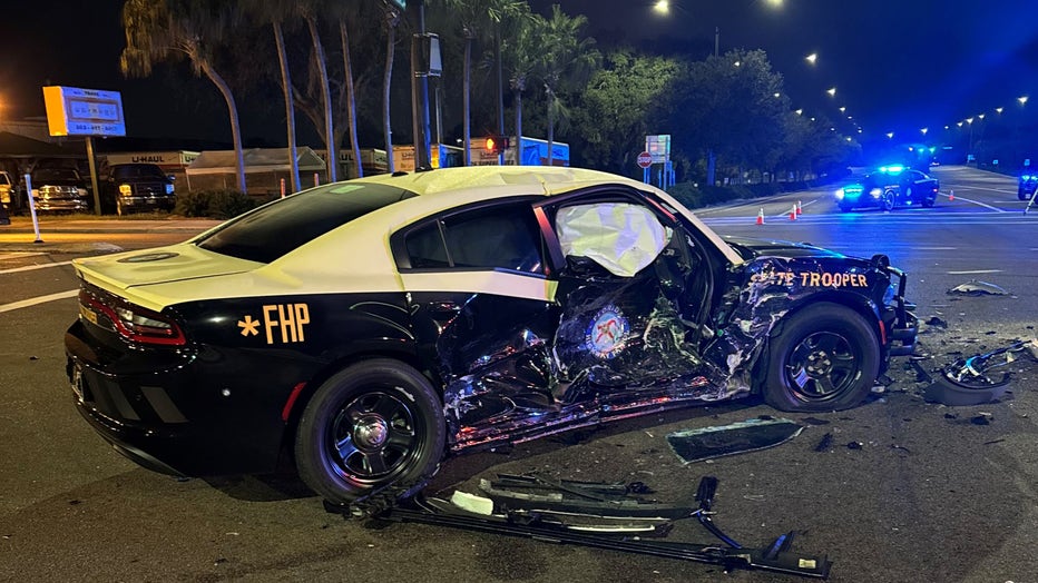 A state trooper was hit by a suspect DUI driver early Monday morning. Image is courtesy of the Florida Highway Patrol.