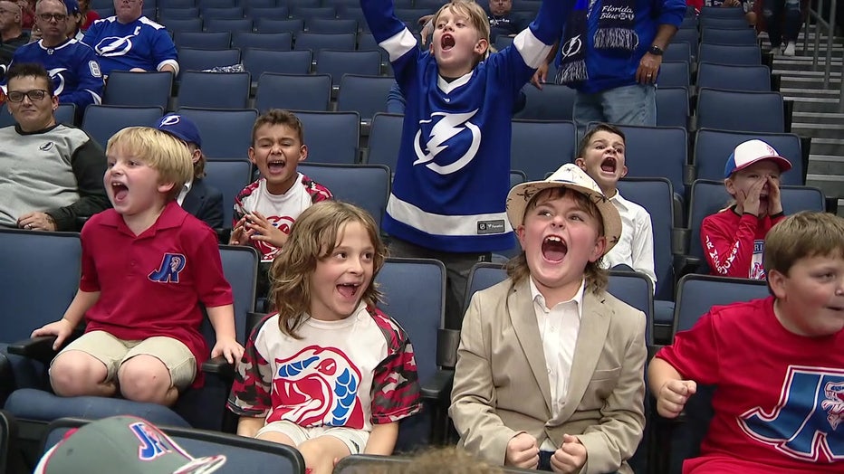 The 'Mocs' cheer on their favorite Lightning players.