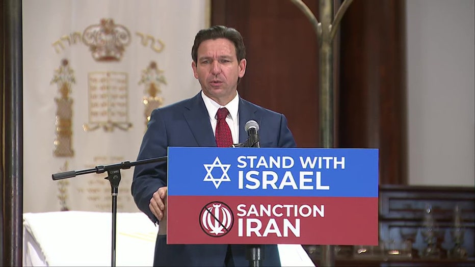 Governor Ron DeSantis speaks about proposal to increase Florida's sanctions on Iran. 