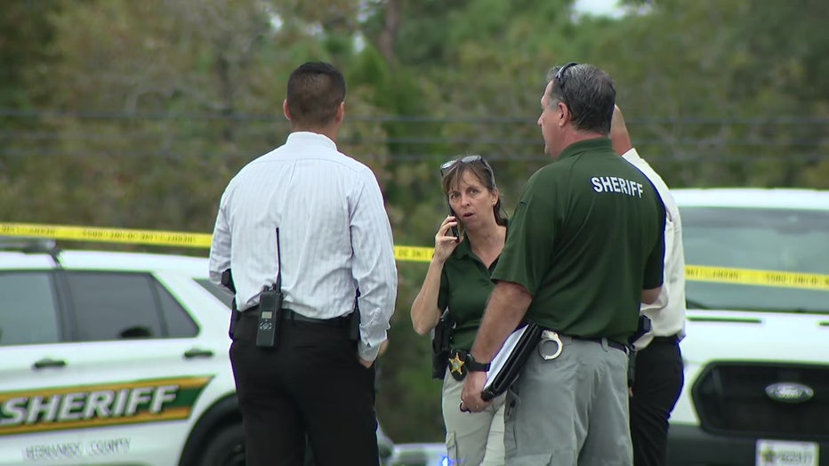 Investigators outside a deadly shooting scene in Hernando County.