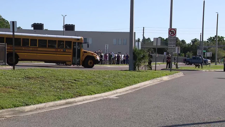 Exterior of Farnell Middle School where the deceased body of a male was discovered on Friday morning.
