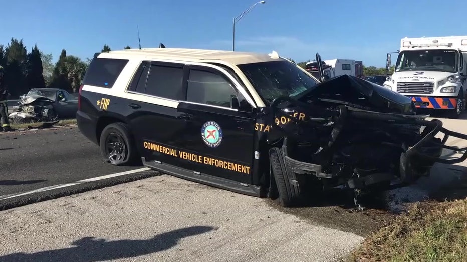 Toni Shuck's vehicle post-crash. 