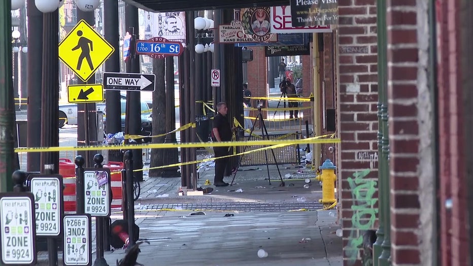 Crime scene tape in Ybor City after fatal shooting.