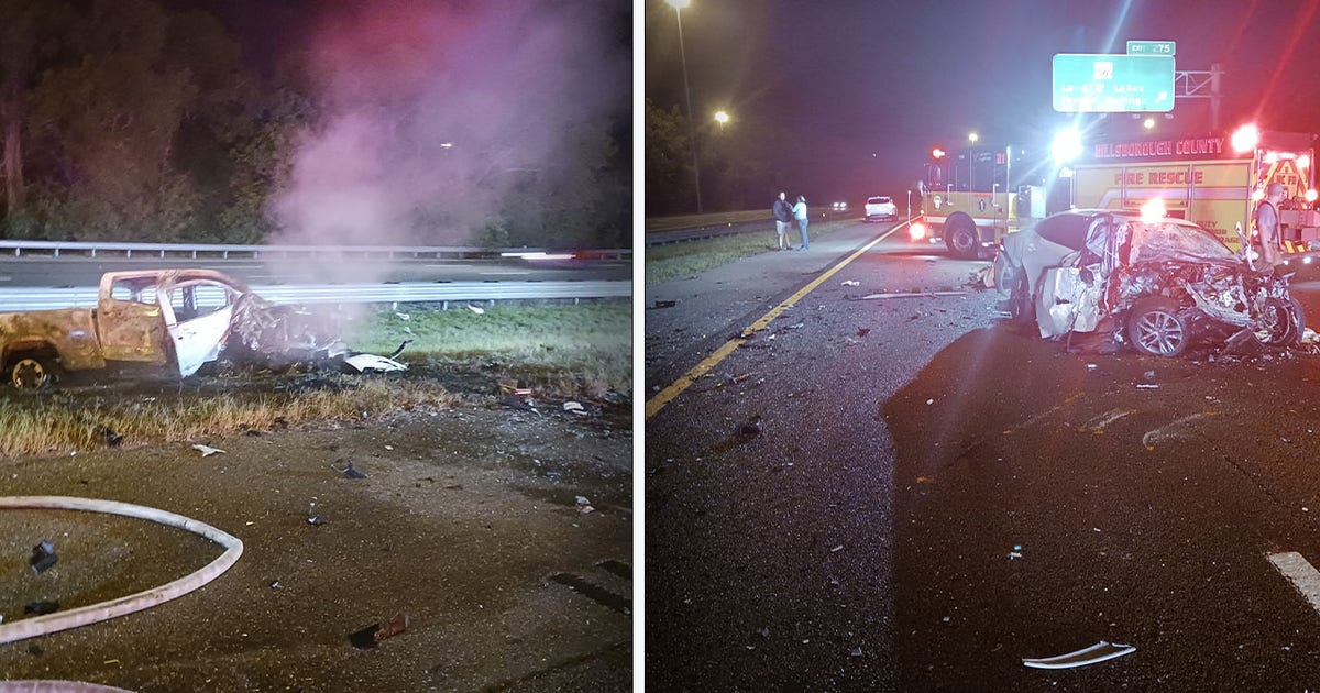Wrong-way driver causes fiery crash on I-75, Wesley Chapel man ...