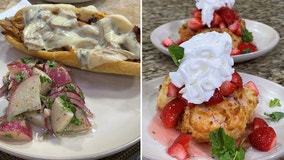 Recipe: Nashville Hot Chicken Philly Cheesesteaks with Potato Salad and Strawberry Shortcakes