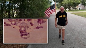 Retired military paratrooper carries patriotism on his shoulder