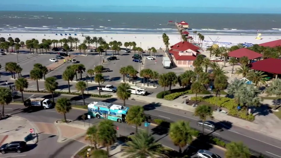Aerial view of PSTA bus.