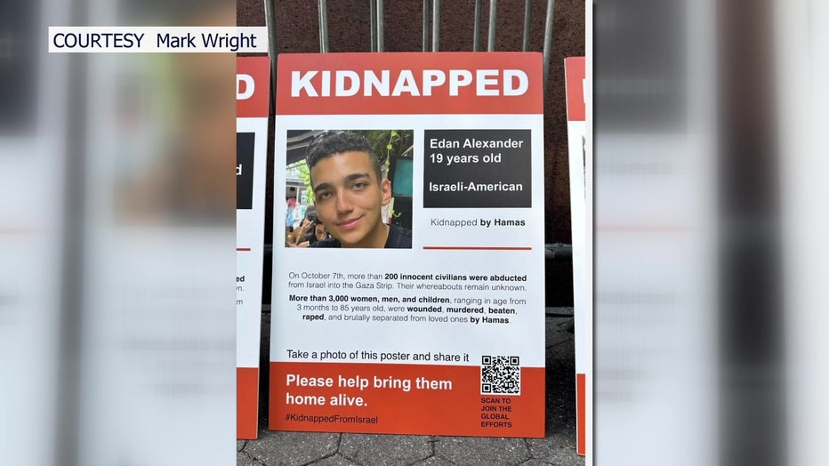 Poster shows man kidnapped in Israel. 