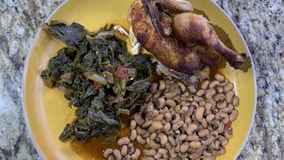 Recipe: Cornish Hen, Black Eyed-Peas, Collard Greens