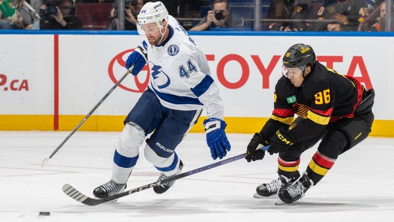 Boeser nets hat trick to tie for NHL goals lead and Canucks beat Tampa Bay Lightning 4-1