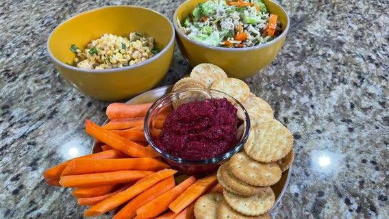 Dinner DeeAs recipes: Ramen Salad, Beet Hummus, Street Corn Salad