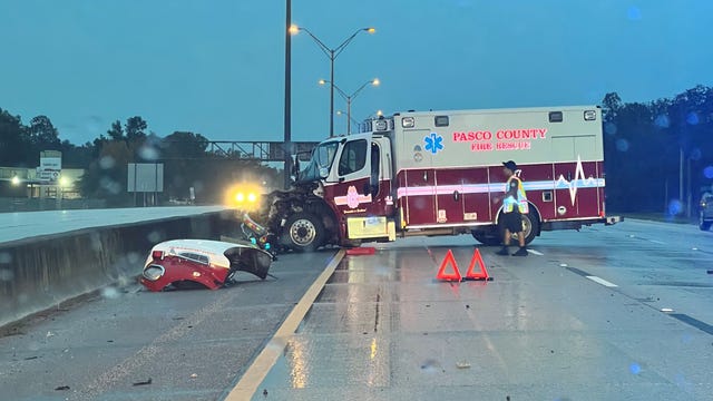 Pasco County ambulance crashes on I-275 while transporting patients: FHP