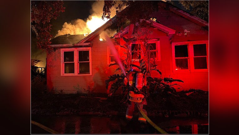 Nobody was injured in an early morning house fire in Tampa. Image is courtesy of Tampa Fire Rescue. 