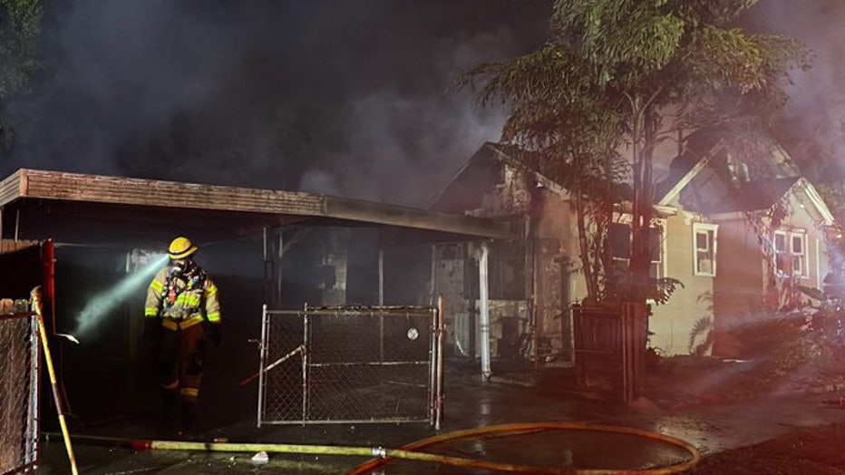 Firefighters say it took 45 minutes to put out the fire. Image is courtesy of Tampa Fire Rescue.