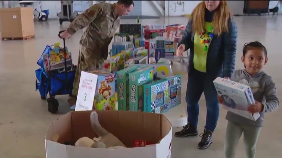 Children were able to select three toys to take home from the event. 