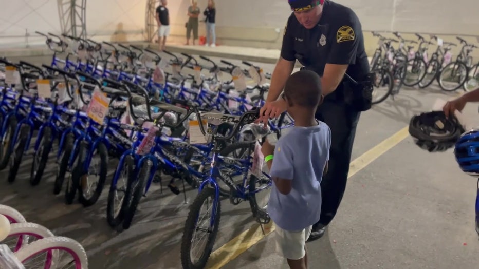The St. Petersburg Police Department and the St. Pete Fools Charity gave away hundreds of bikes. 