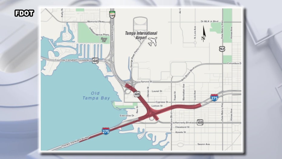 Map of Westshore Interchange Project. Courtesy: FDOT.