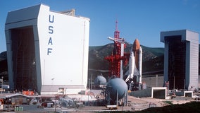 The only other time a space shuttle was stacked in California