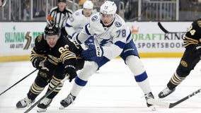 Trent Frederic scores 2 goals, David Pastrnak gets 24th as Bruins beat Lightning 7-3