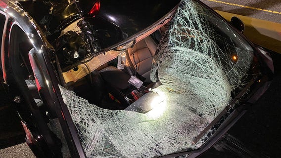 PHOTOS: Tire slams into windshield during 'freak accident' in Clearwater