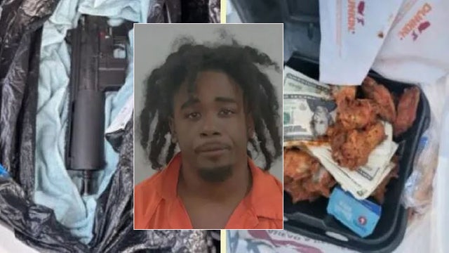 Florida felon on run found with fake cash inside box of chicken wings and gun, authorities say