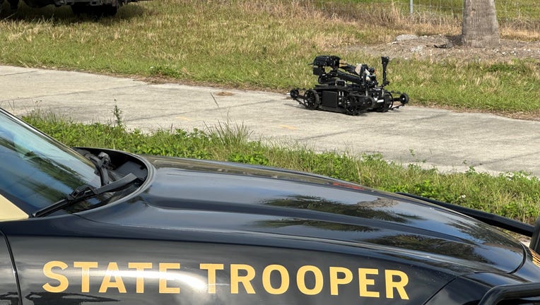 A 'potentially explosive' device' shut down both directions of I-75 in Pasco County on Thursday morning. Image is courtesy of the Florida Highway Patrol.