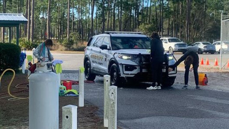 Teens accused of egging homes and cars participated in an all-day car wash to avoid criminal charges. Image is courtesy of the Walton County Sheriff's Office. 