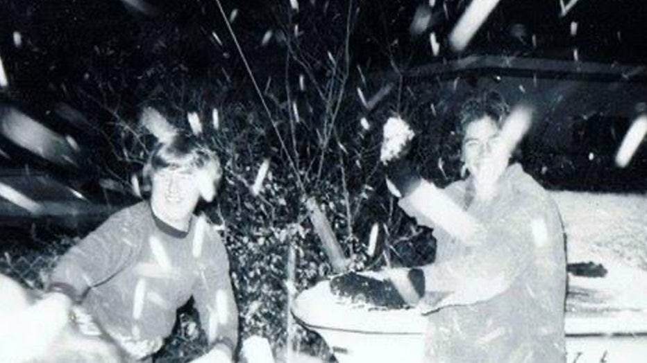 Tampanians enjoy a snowball fight on Jan. 19, 1977. Image is courtesy of Thomas Kaspar.