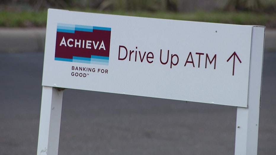 Achieva drive-up ATM sign