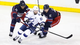 Vesey scores twice, Quick wins again as Rangers down Tampa Bay Lightning 3-1