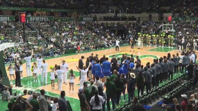 USF basketball fans enjoying historic season