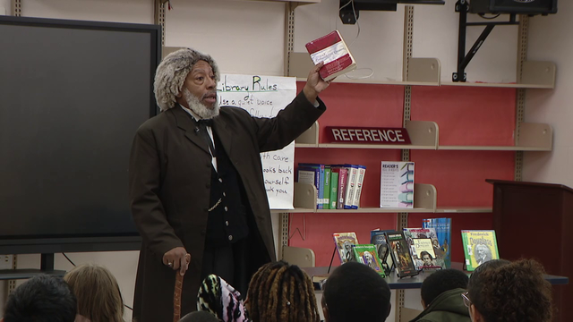 Historian portrays Frederick Douglass, teaches students about people of the 19th century
